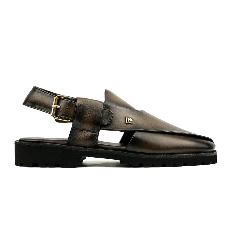 TWO TONE LEATHER SANDAL - Hi-Street