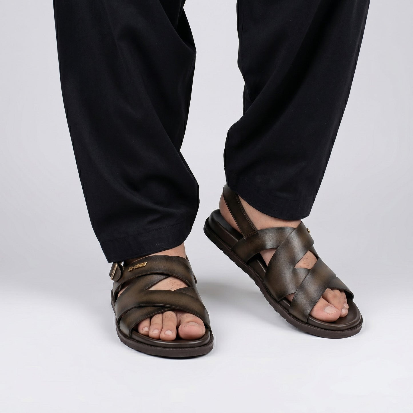TWO TONE LEATHER SANDAL - Hi-Street