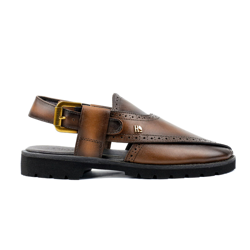 TWO TONE LEATHER SANDAL - Hi-Street