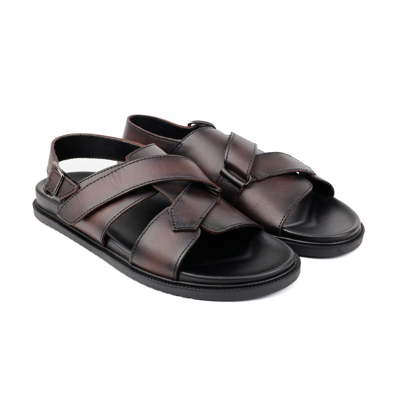 TWO TONE LEATHER SANDAL - Hi-Street