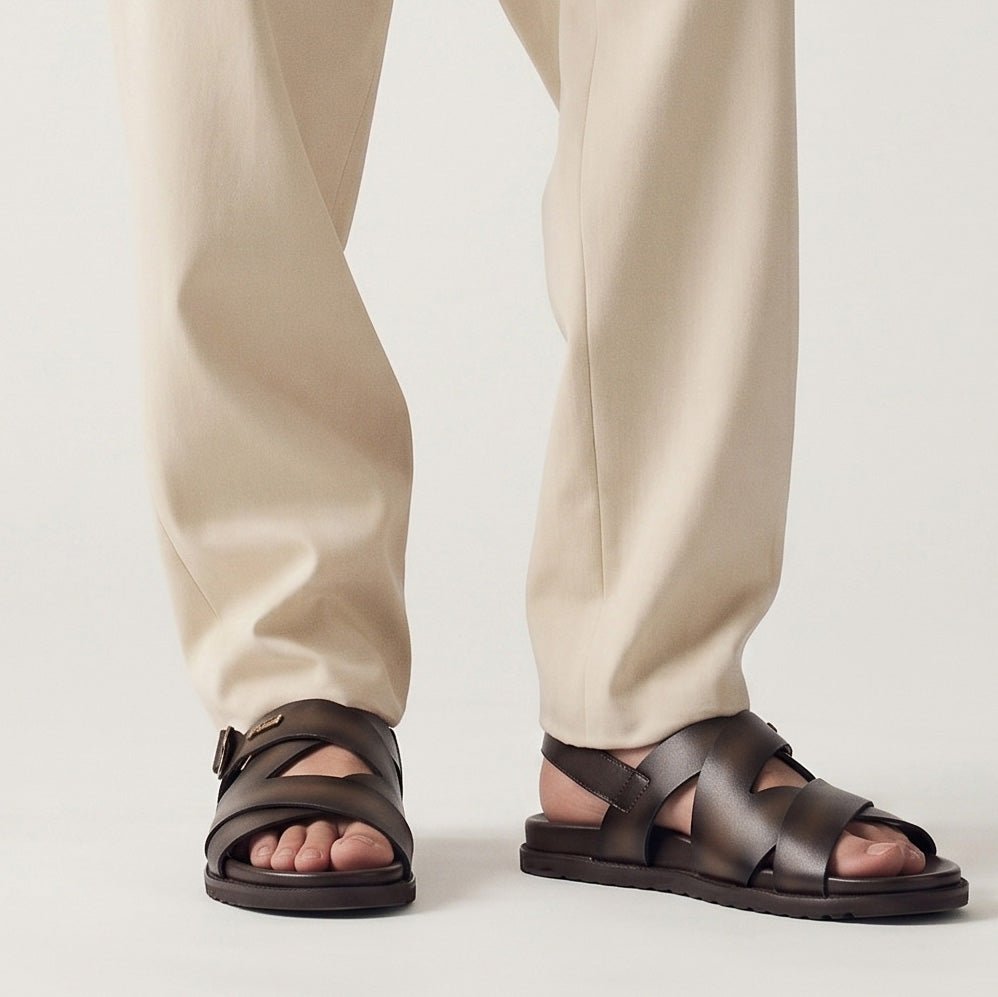 TWO TONE LEATHER SANDAL - Hi-Street