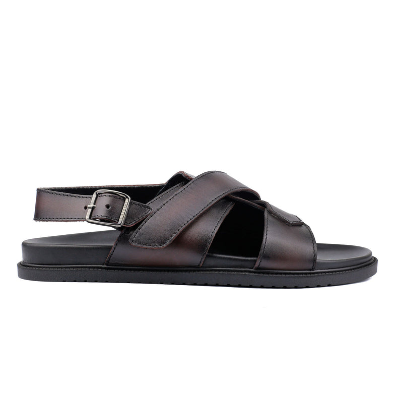 TWO TONE LEATHER SANDAL - Hi-Street