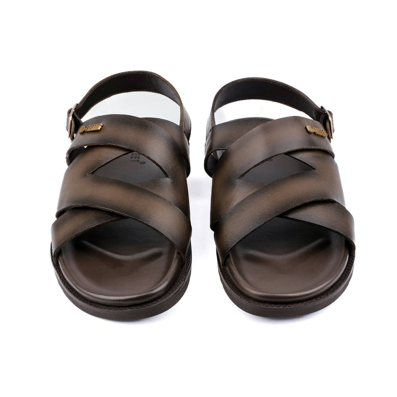 TWO TONE LEATHER SANDAL - Hi-Street