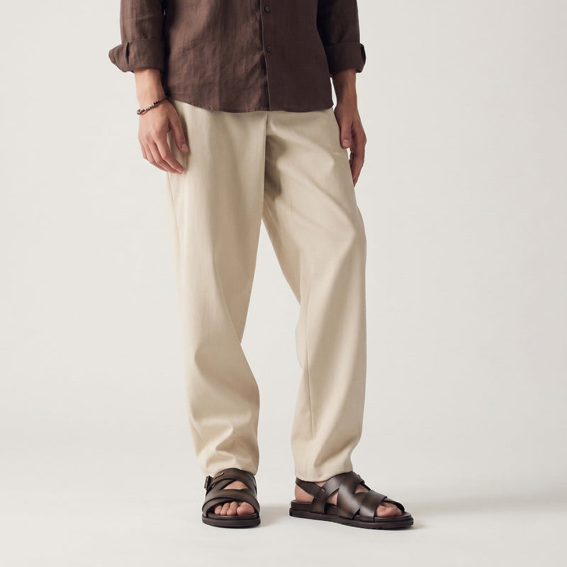 TWO TONE LEATHER SANDAL - Hi-Street