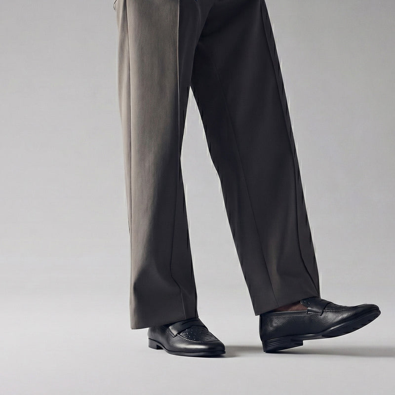 TWO TONE TEXTURED LEATHER SHOES - Hi-Street