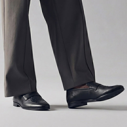 TWO TONE TEXTURED LEATHER SHOES - Hi-Street