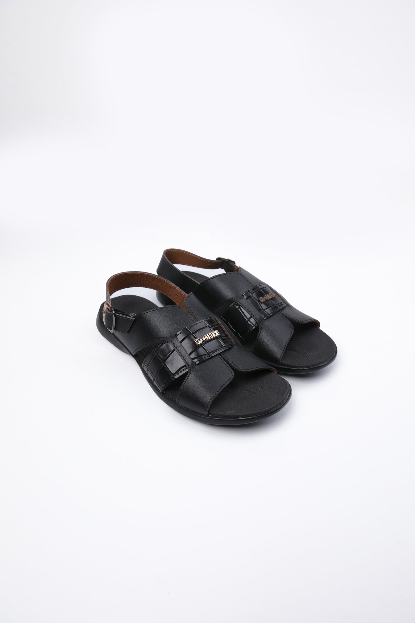 Black Strap Leather Sandal