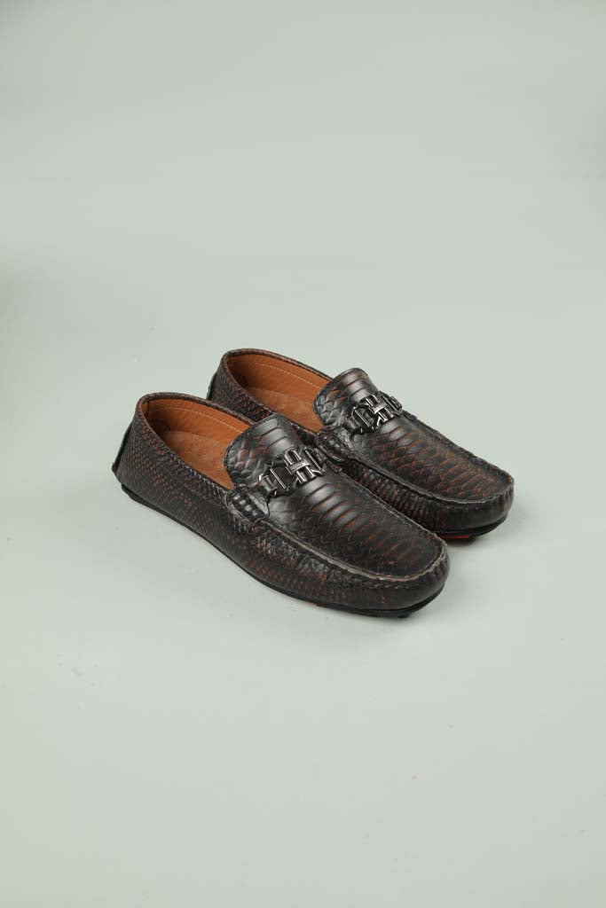 Two Tone Embossed Moccasin