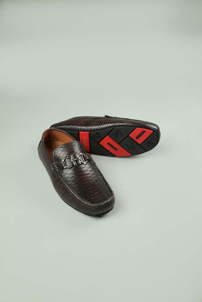 Two Tone Embossed Moccasin