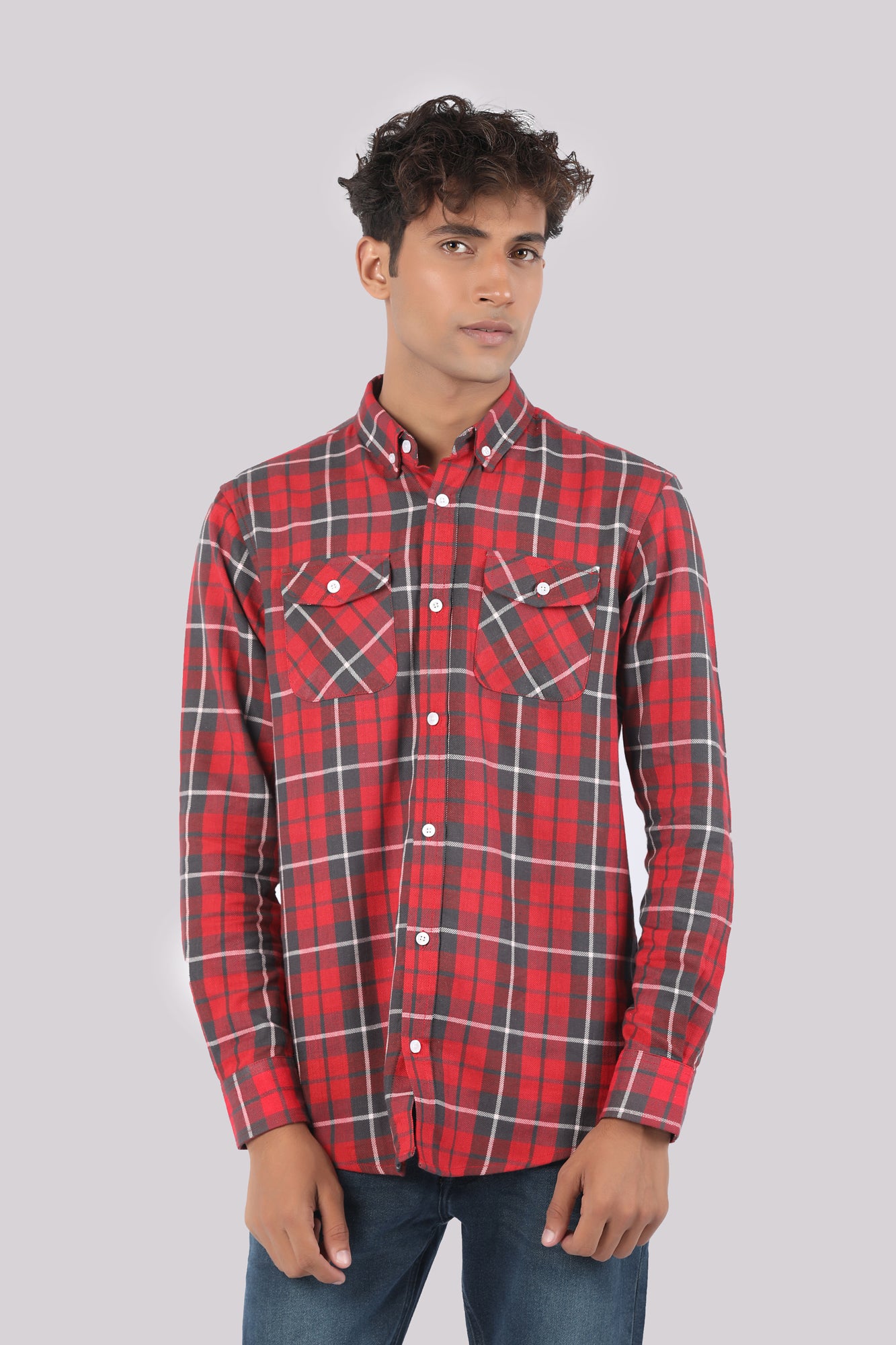 Double Pocket Checkered Shirt