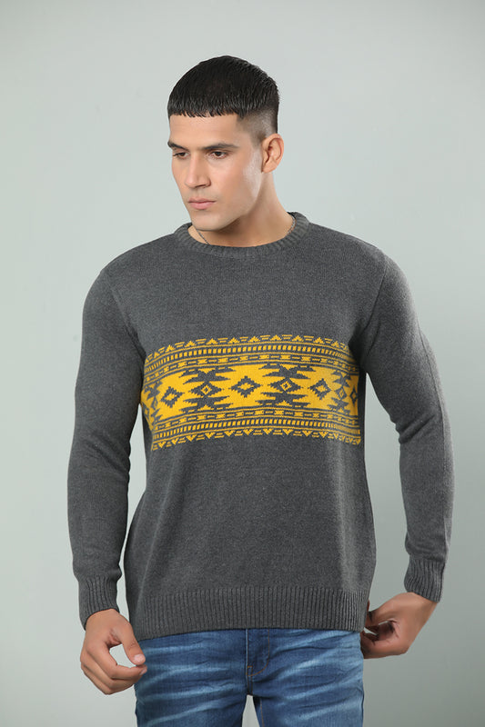 Crew Neck Jaqurd Sweater