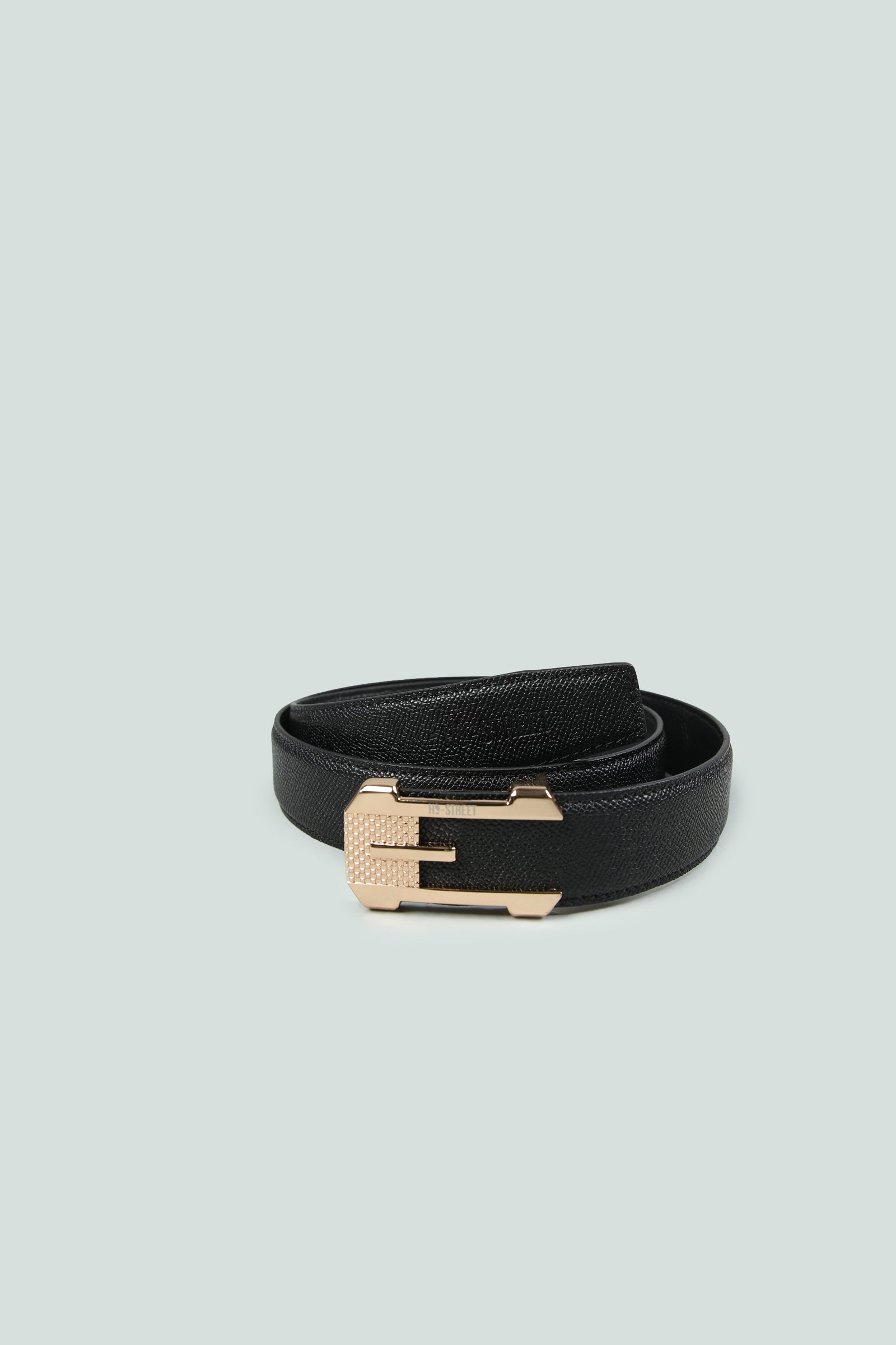 Textured Belt With Golden Buckle