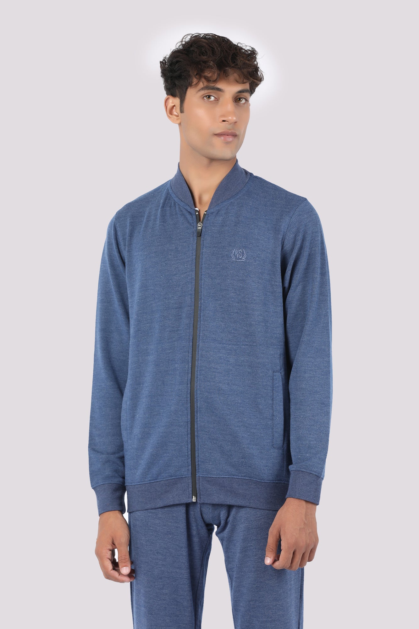 BASIC BLUE ZIPPER JACKET