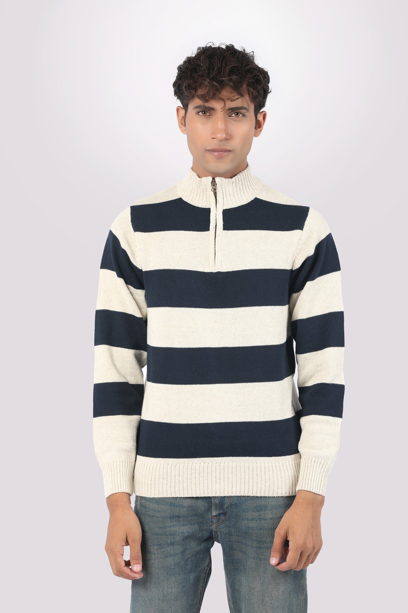 Mock Neck Zipper Sweater