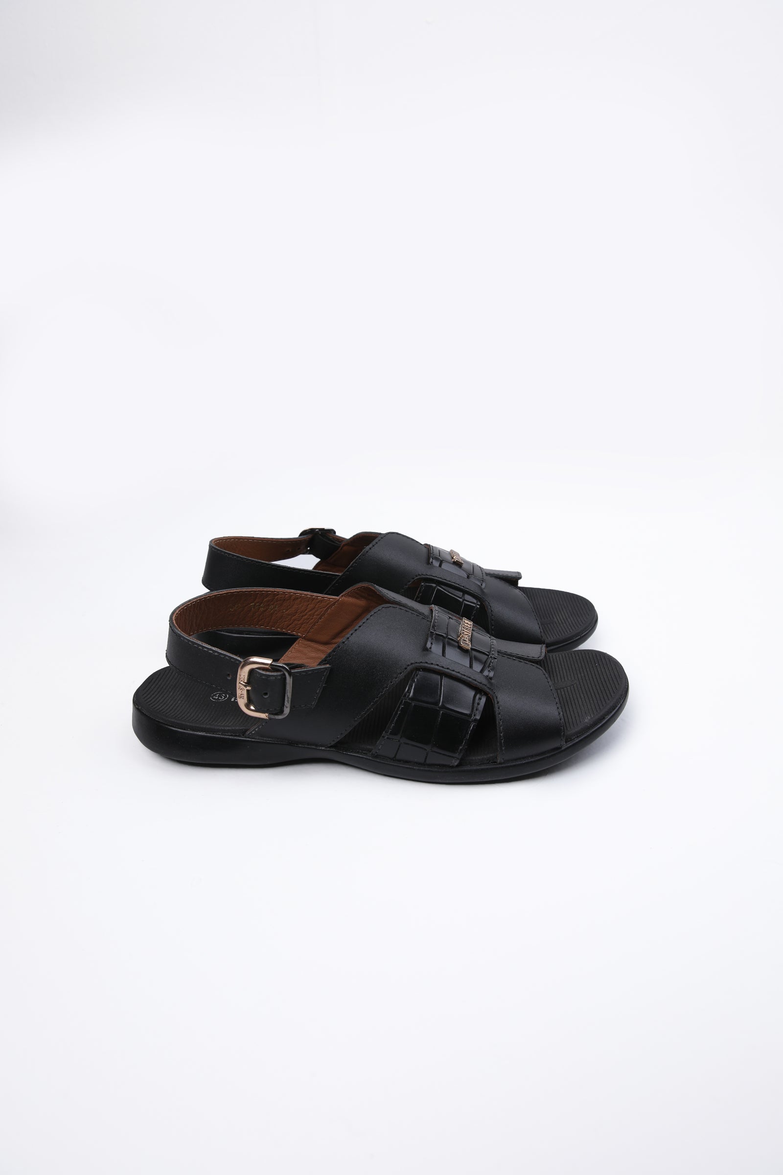 Black Strap Leather Sandal