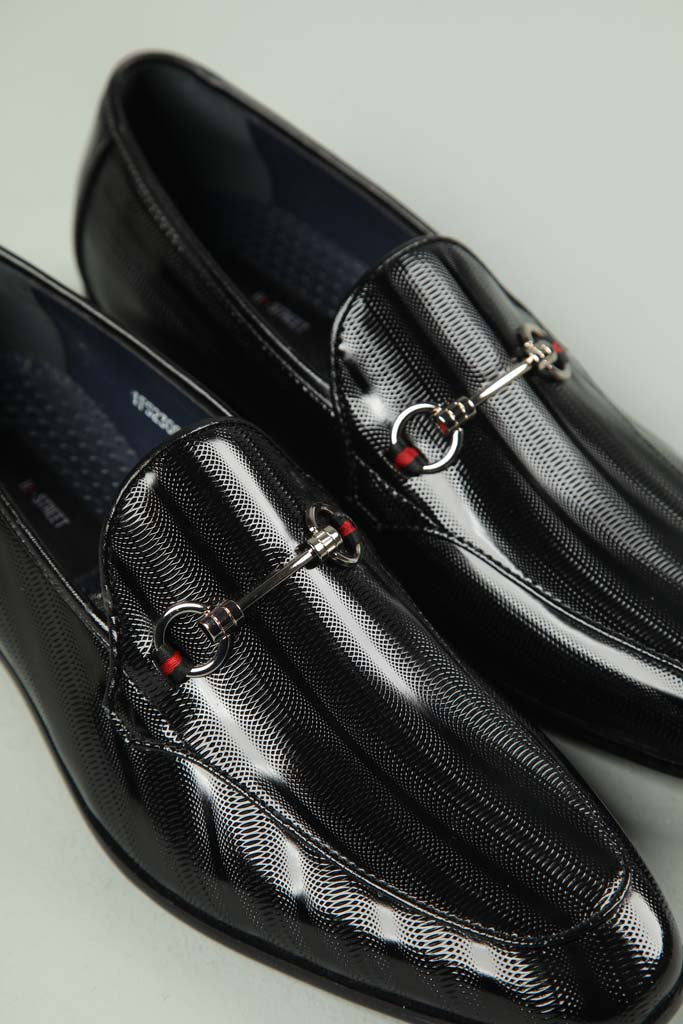 Black Patent Textured Shoes