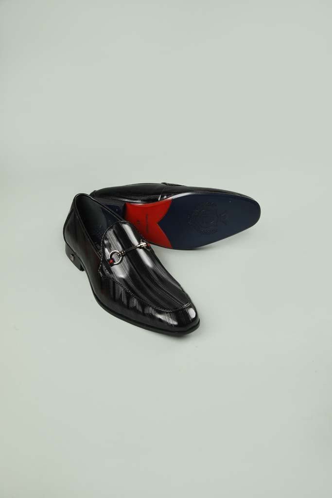 Black Patent Textured Shoes