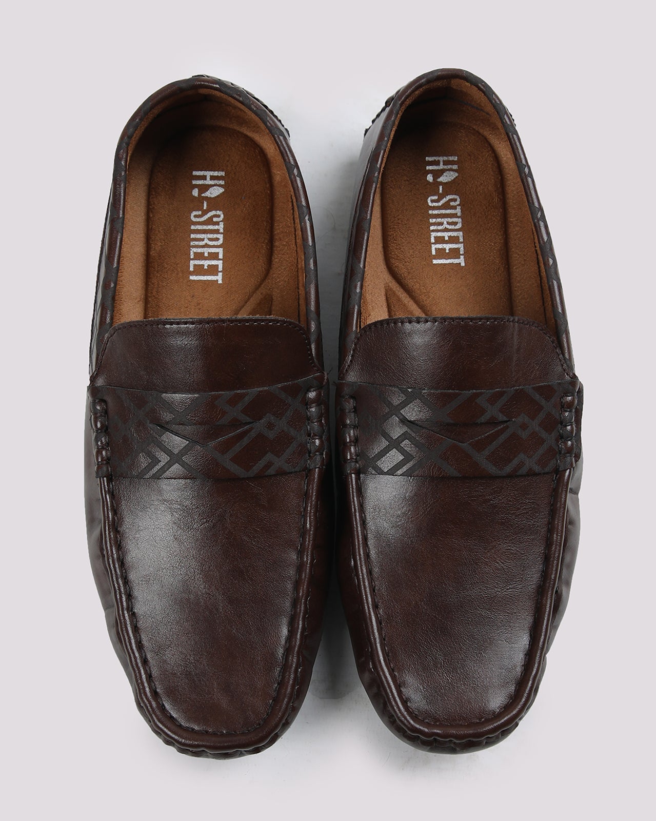 Brown Classic Textured Moccasins