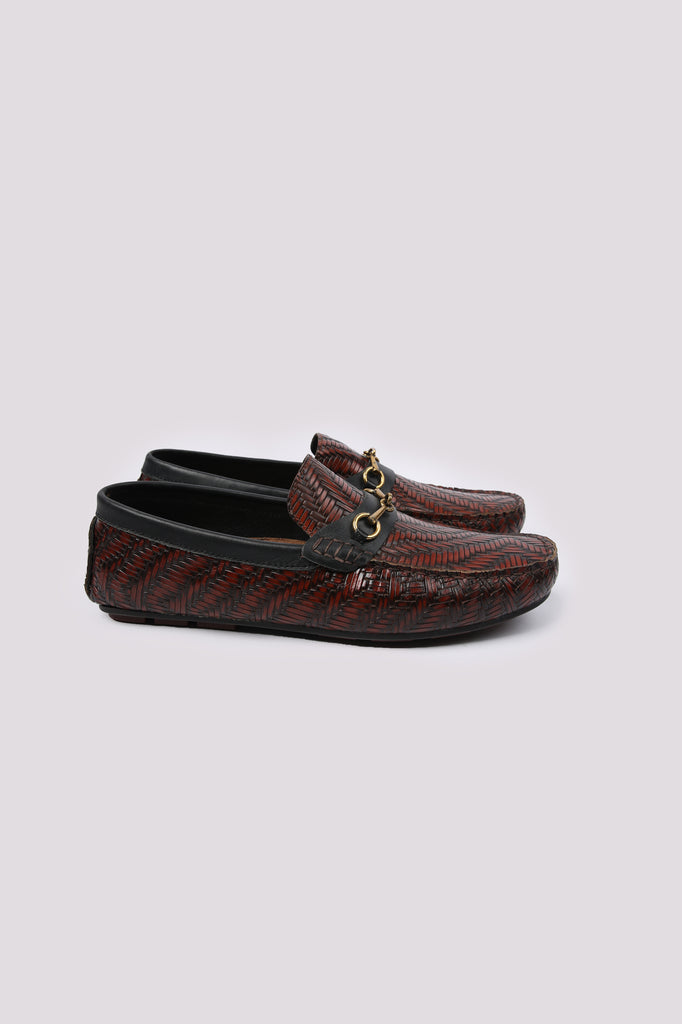 BROWN BRAIDED MOCCASIN