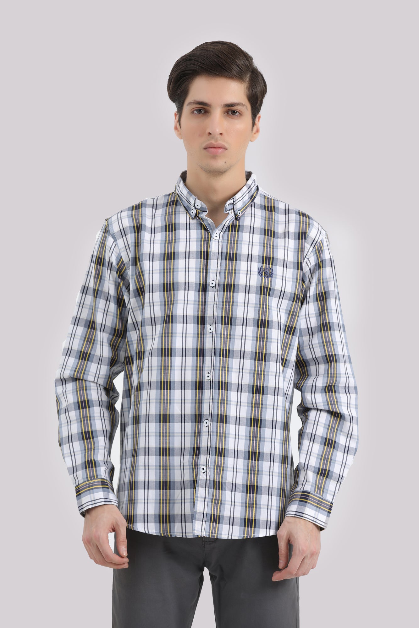 Chambrey Checkerd Cotton Shirt