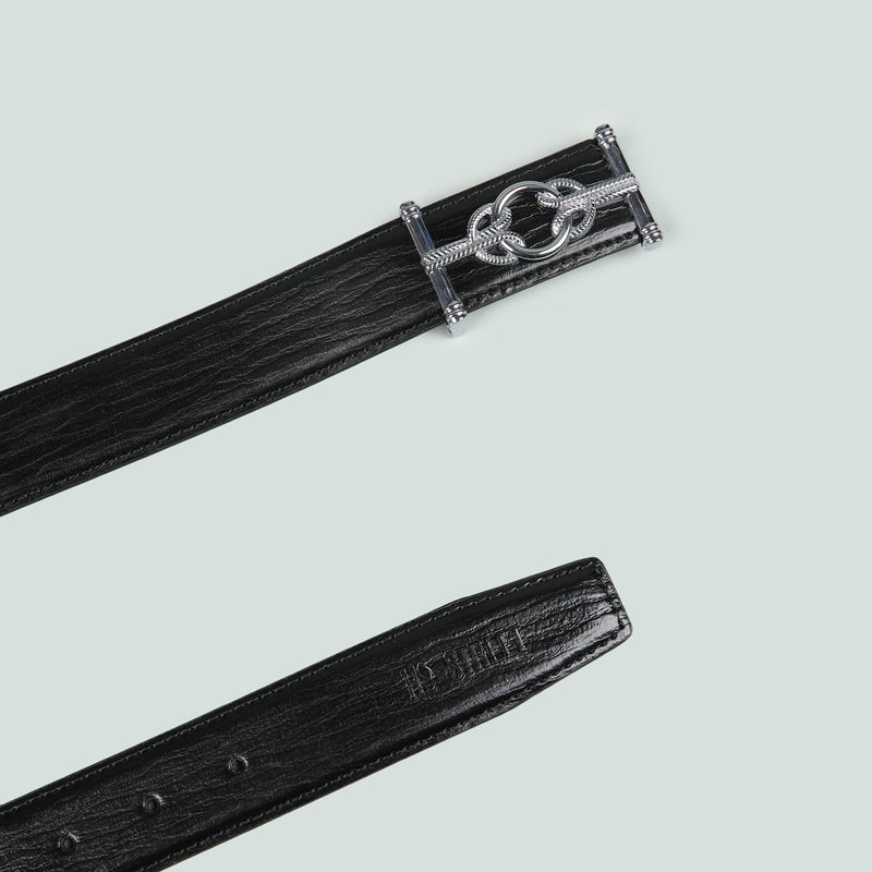 Black Faux Leather Belt