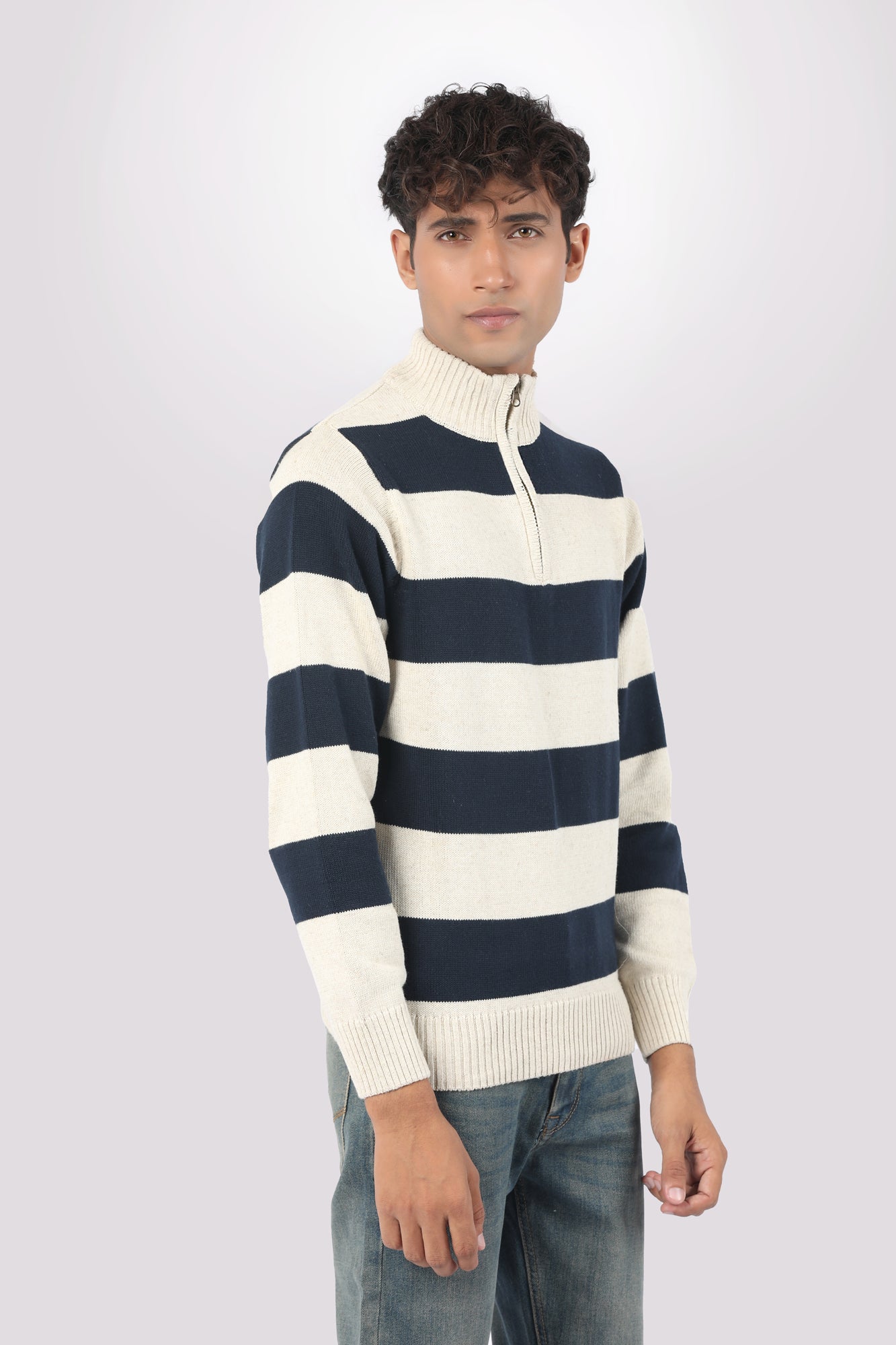 Mock Neck Zipper Sweater