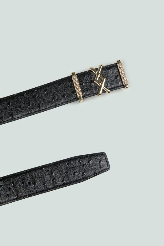 Black Faux Leather Belt