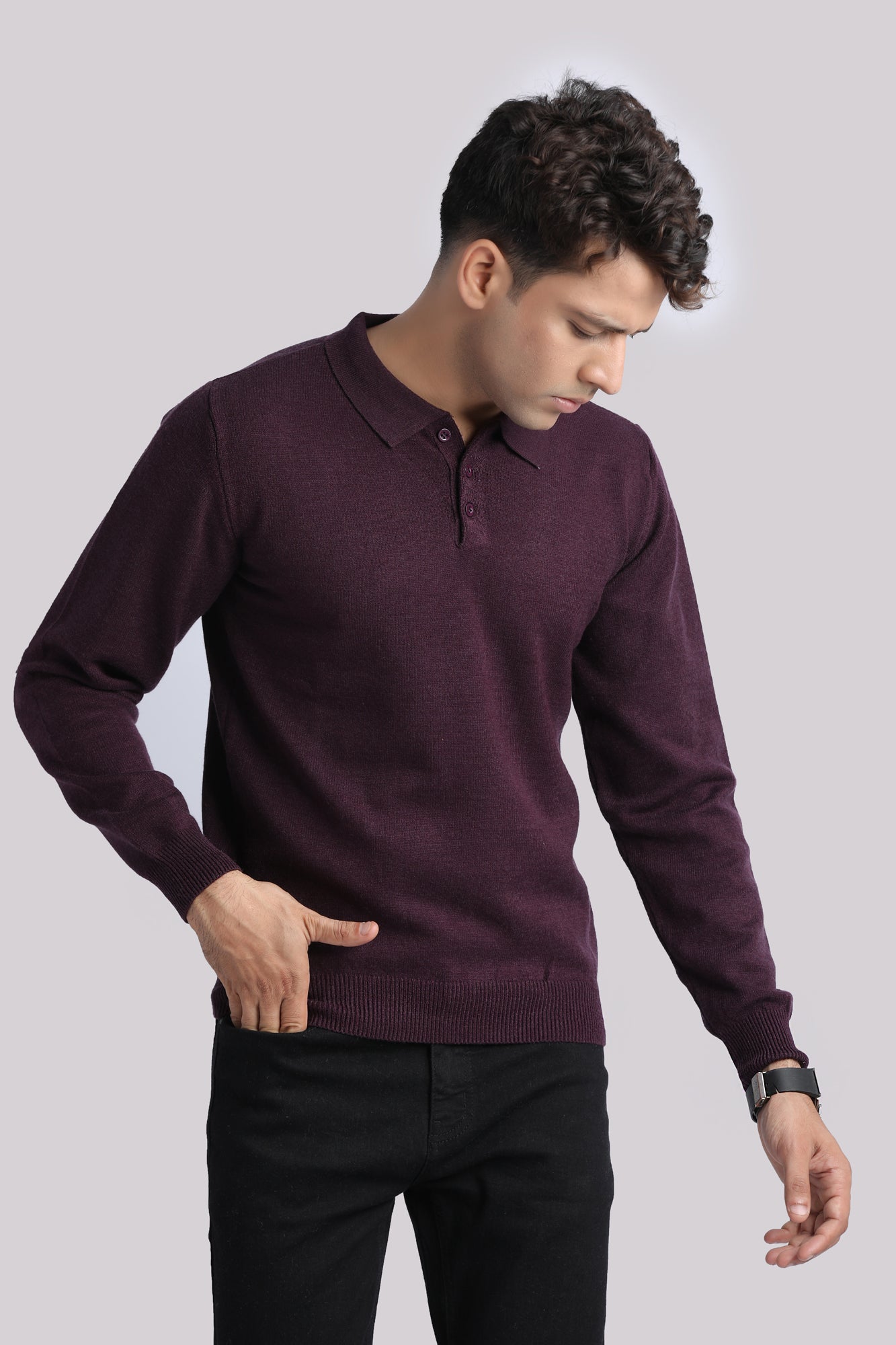 Basic Knit Polo Shirt