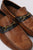 BROWN LEATHER BUCKLE SHOES