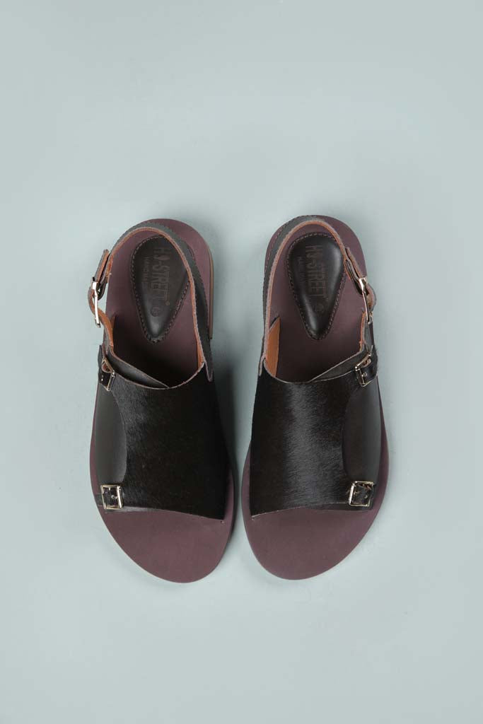 Double Monk Leather Sole Sandal