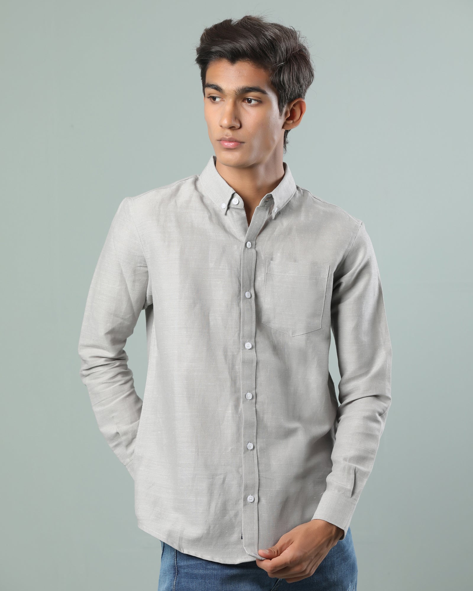 Grey Oxford Shirt