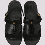 brown leather comfort sandals