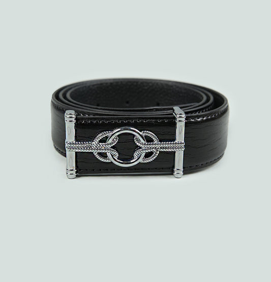 Black Faux Leather Belt