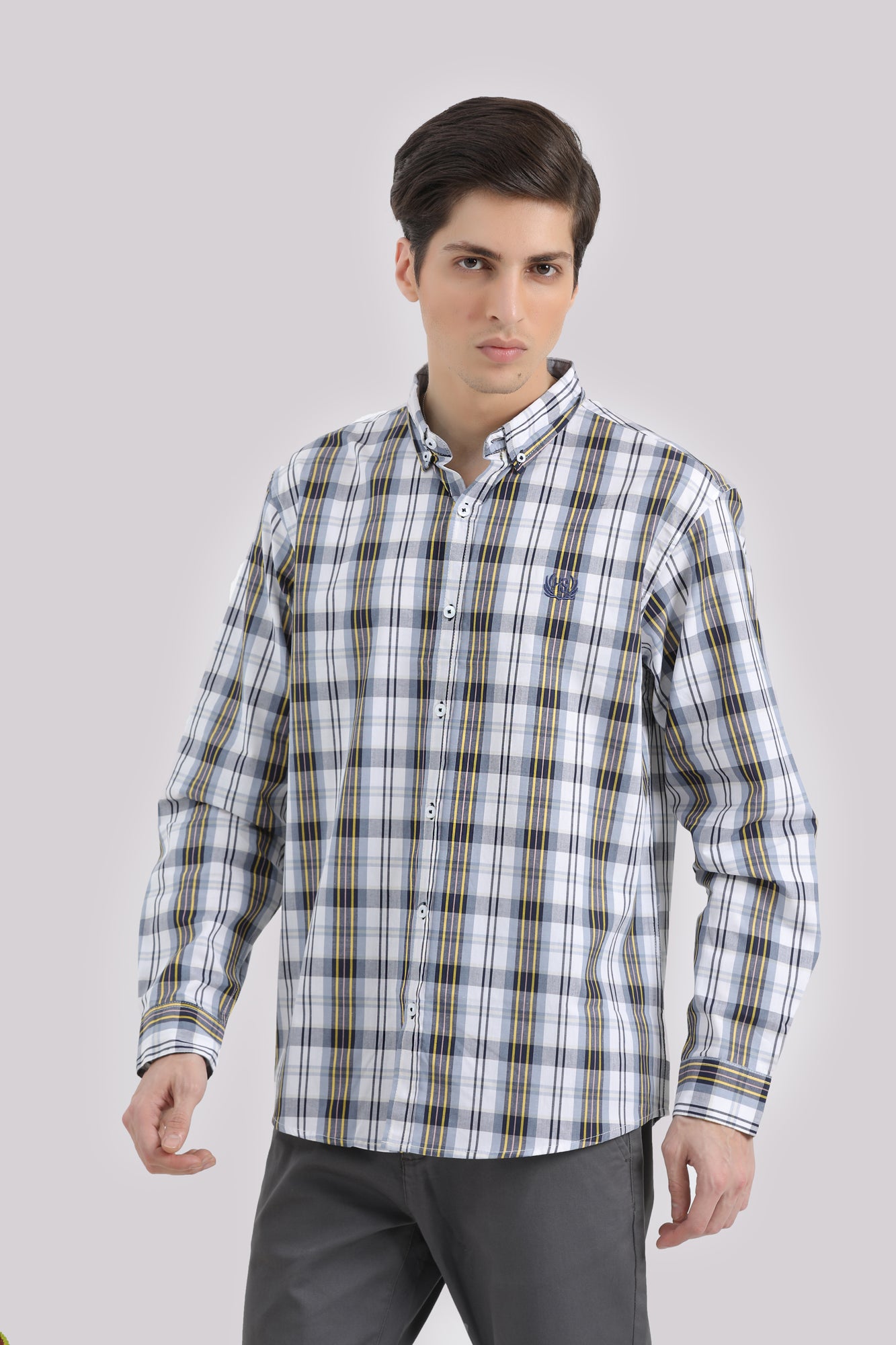 Chambrey Checkerd Cotton Shirt