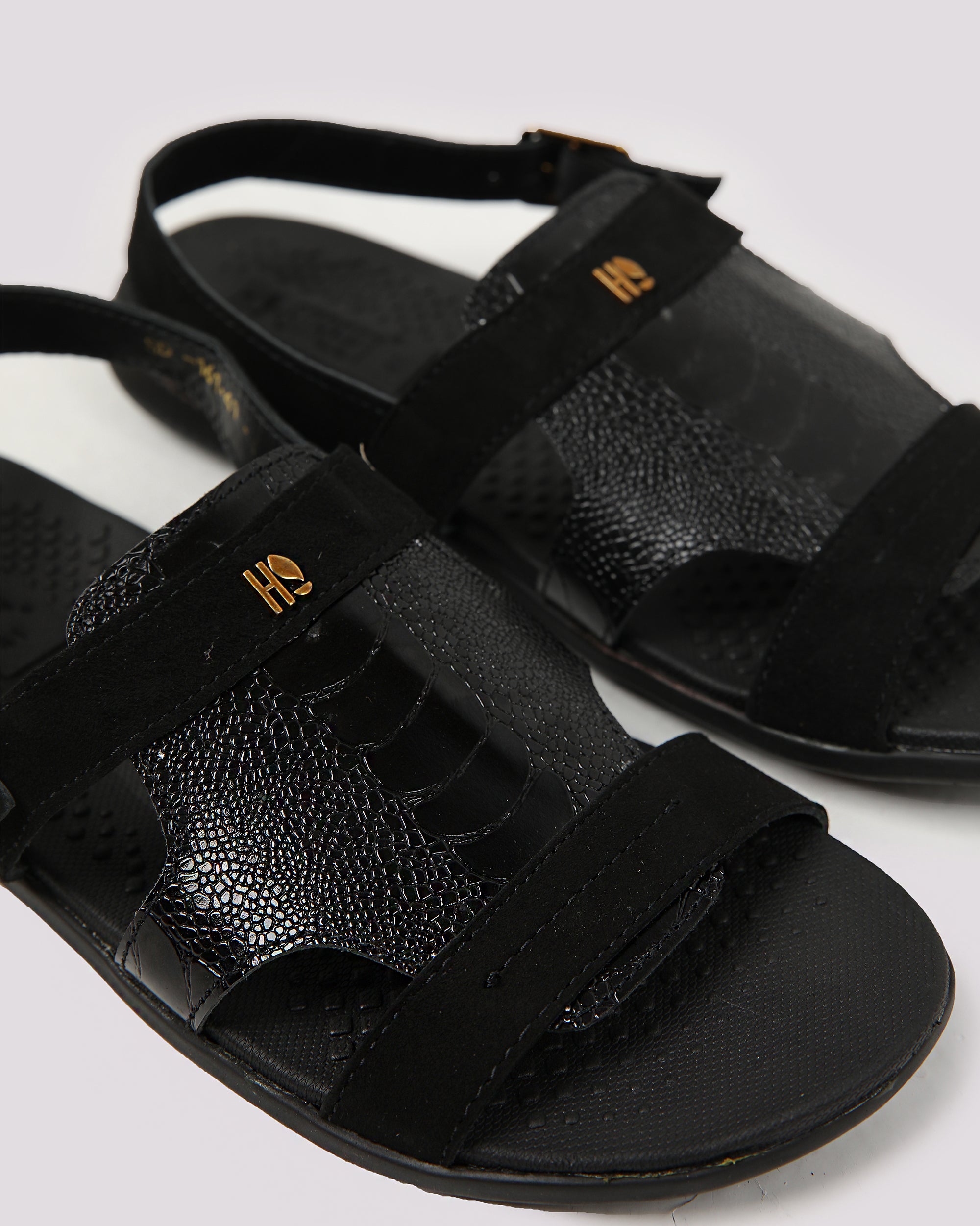 Black Crock Textured Sandal