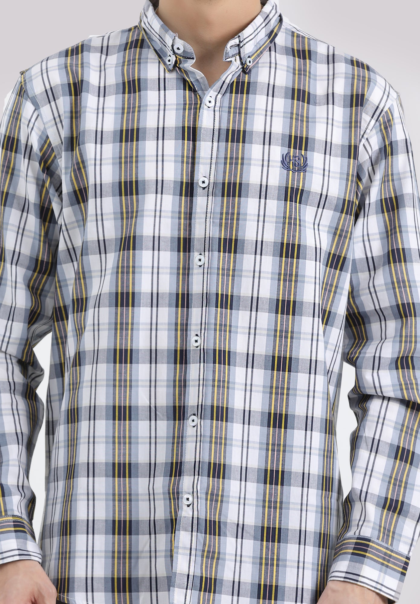 Chambrey Checkerd Cotton Shirt