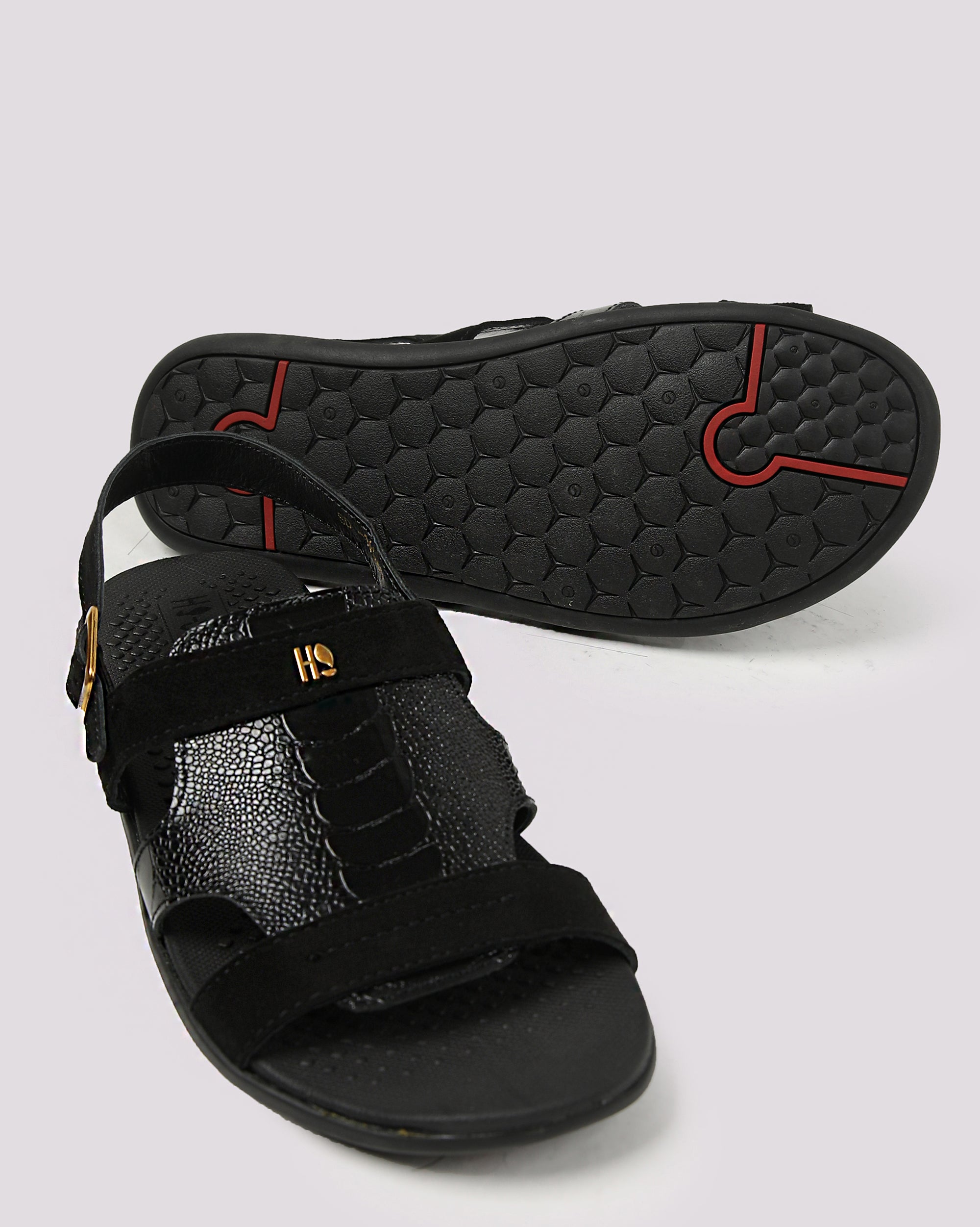 Black Crock Textured Sandal