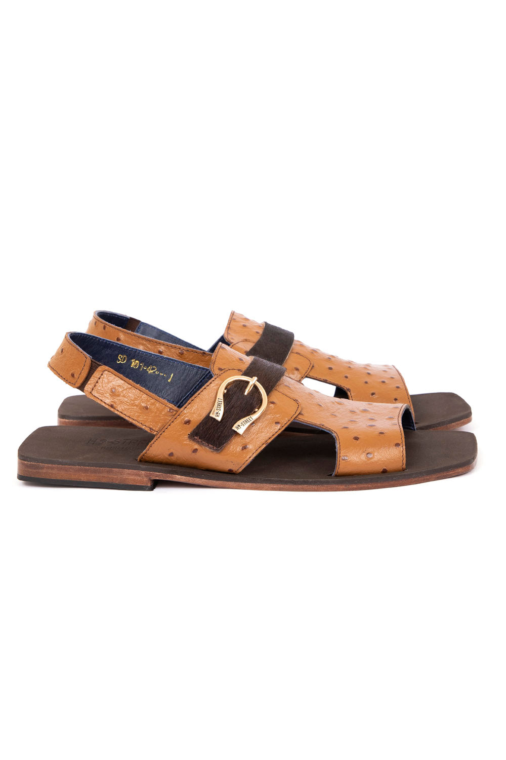 OSTRICH TEXTURED LEATHER SANDAL