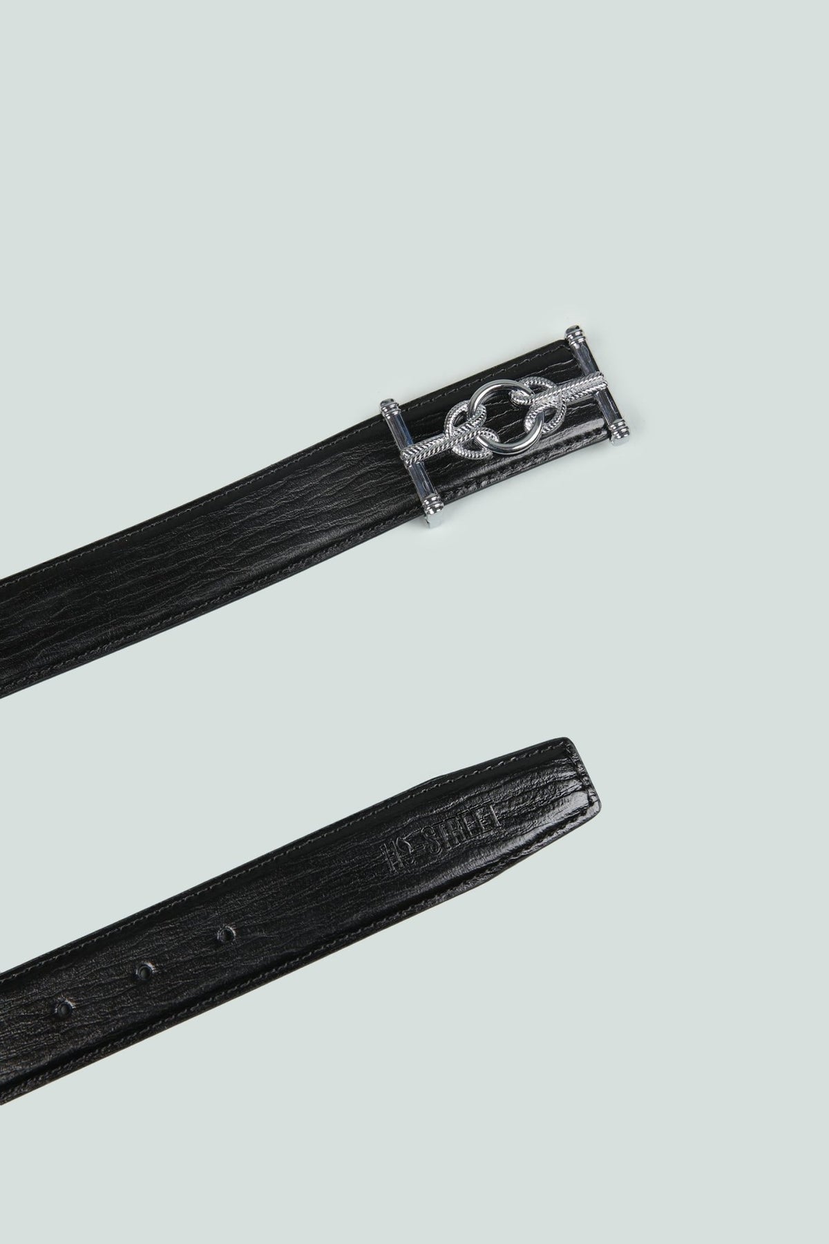 Black Faux Leather Belt - Hi-Street