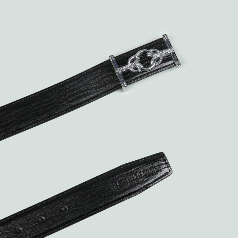Black Faux Leather Belt - Hi-Street