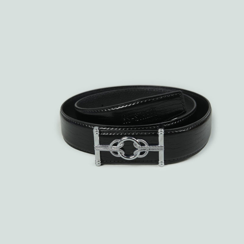 Black Faux Leather Belt - Hi-Street