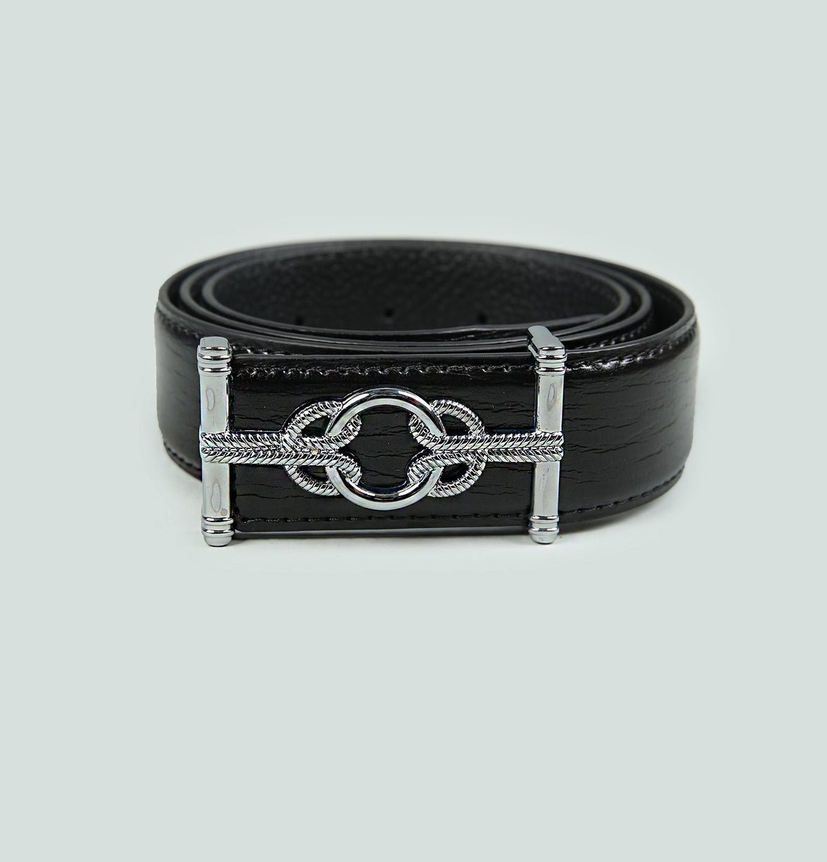 Black Faux Leather Belt - Hi-Street