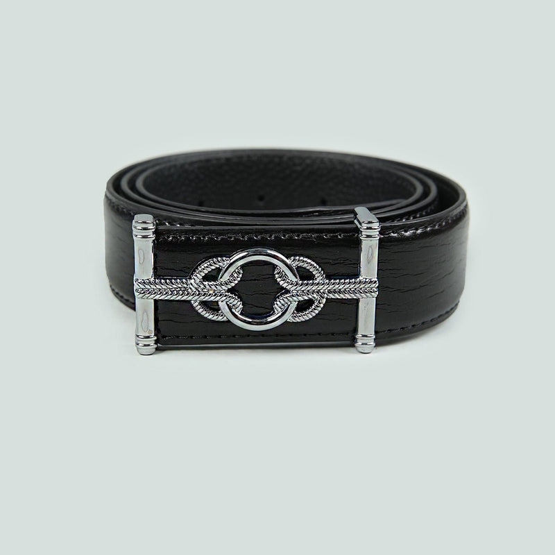 Black Faux Leather Belt - Hi-Street