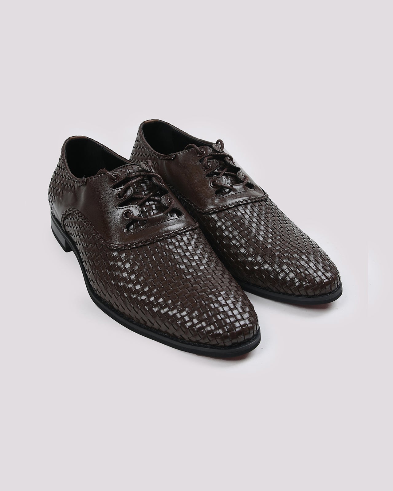 Brown Leather Braided Shoes